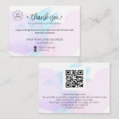 *~* Logo QR . PASTEL Abstract Dank je brandmerken Informatiekaartje (Voorkant / Achterkant)