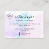 *~* Logo QR . PASTEL Abstract Dank je brandmerken Informatiekaartje (Voorkant)