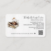 *~* Logo QR Perzikkoraal Roos Bloembloem Visitekaartje (Achterkant)