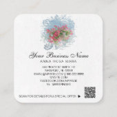 *~* Logo QR Roos Floral Flower Hanging Petunia Pot Vierkante Visitekaartje (Achterkant)