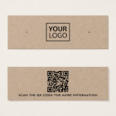Logo QR-stuks met kraftpapier Mini Visitekaartjes (Voorkant /achterkant)