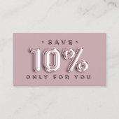 Logo QRCODE 10%OFF Korting invoegen Kaart Blush Visitekaartje (Voorkant)
