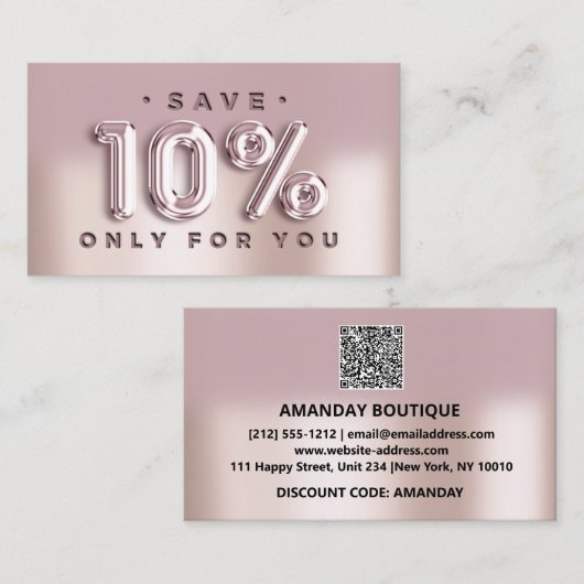Logo QRCODE 10%OFF Kortingstussenvoegsel Kaart Roo Visitekaartje (Voorkant / Achterkant)