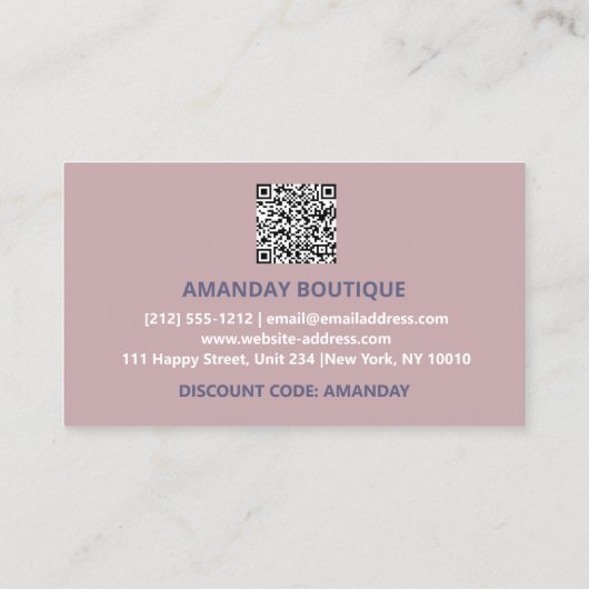 Logo QRCODE 20%OFF Kortingstussenvoegsel Blauw Roo Visitekaartje (Achterkant)