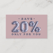 Logo QRCODE 20%OFF Kortingstussenvoegsel Blauw Roo Visitekaartje (Voorkant)