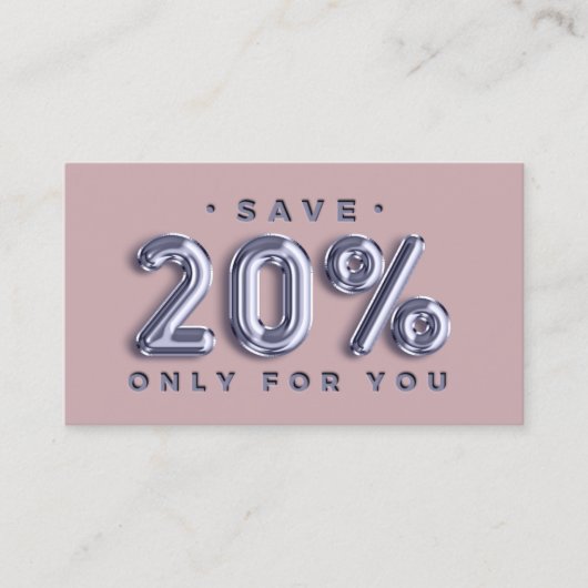 Logo QRCODE 20%OFF Kortingstussenvoegsel Blauw Roo Visitekaartje (Voorkant)