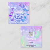 Logo QRCode Laundy Logo Drip Blue Vierkante Visitekaartje (Voorkant / Achterkant)