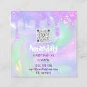 Logo QRCode Laundy Logo Drip Blue Vierkante Visitekaartje (Achterkant)