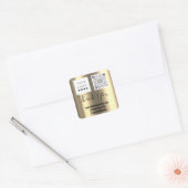 Logo QRCode Naam Hartelijk dank Winkelen Faux Gold Vierkante Sticker (Envelop)