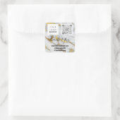 Logo QRCode Name Bedankt voor het winkelen van gri Vierkante Sticker (Tas)