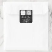 Logo QRCode Name Dank het Winkelen Faux Marble Vierkante Sticker (Tas)