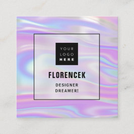 Logo QRCODE Winkelen Professionele Ombre Holograph Vierkante Visitekaartje