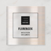 Logo QRCODE Winkelholografen Meup Minimalisme Roos Vierkante Visitekaartje (Voorkant)