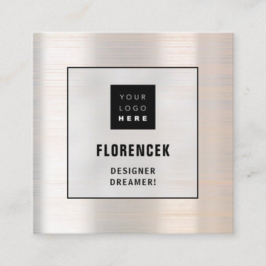 Logo QRCODE Winkelholografen Meup Minimalisme Roos Vierkante Visitekaartje (Voorkant)