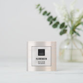 Logo QRCODE Winkelholografen Meup Minimalisme Roos Vierkante Visitekaartje (Staand voorkant)