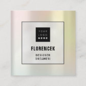 Logo QRCODE Winkelholografie Minimalisme Vierkante Visitekaartje (Voorkant)