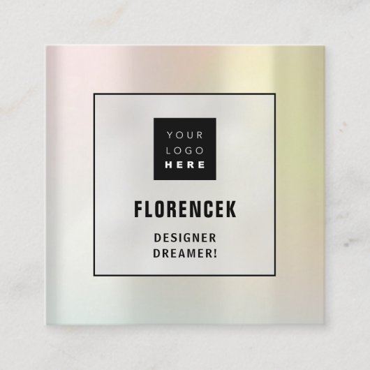 Logo QRCODE Winkelholografie Minimalisme Vierkante Visitekaartje (Voorkant)