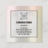 Logo QRCODE Winkelholografie Minimalisme Vierkante Visitekaartje (Achterkant)