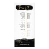 Logo-rackkaart met zwarte & goudmenu Salon Price L Reclamekaart (Voorkant)