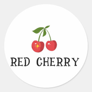 LOGO RED CHERRY RONDE STICKER