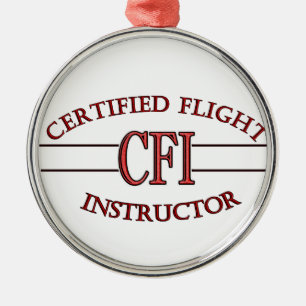 LOGO RED CSF CERTIFIFIFIFIED FLIGHT INSTRUCTOR METALEN ORNAMENT