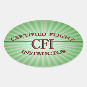 LOGO RED CSF CERTIFIFIFIFIED FLIGHT INSTRUCTOR OVALE STICKER