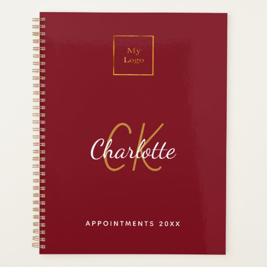 Logo Red Monogram Modern Business 2026 Planner (Voorkant)