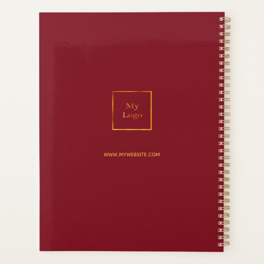 Logo Red Monogram Modern Business 2026 Planner (Achterkant)