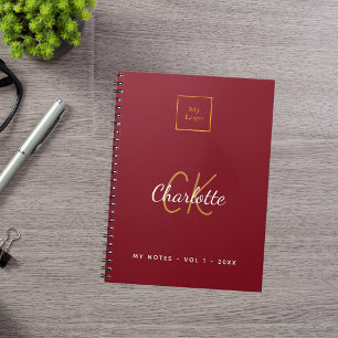 Logo Red Monogram Modern Business Notitieboek