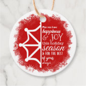 Logo Red Snowflake Label met kerstcadeaus (Voorkant)