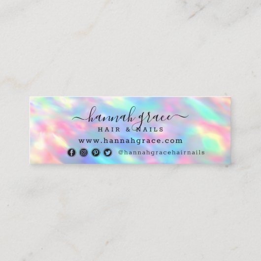 Logo regenboogverf met uw eigen foto mini visitekaartje (Achterkant)