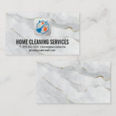 Logo reinigen | Witte goudmarmer Visitekaartje (Voorkant / Achterkant)