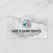 Logo reinigen | Witte goudmarmer Visitekaartje (Voorkant)