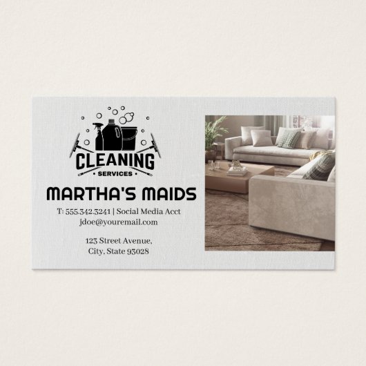 Logo reinigingsdiensten | Leefruimte Visitekaartje (Voorkant)