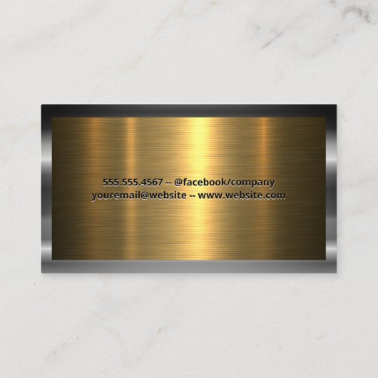 Logo reinigingssproei | Gold Silver Metal Visitekaartje (Achterkant)