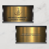 Logo reinigingssproei | Gold Silver Metal Visitekaartje (Voorkant / Achterkant)