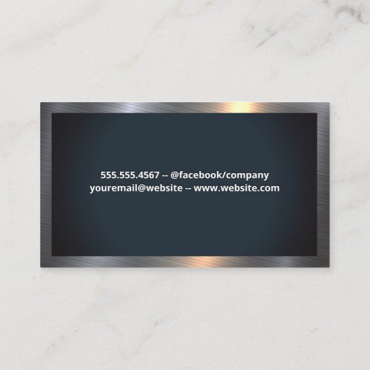 Logo reinigingssproei | Metaalgrens Visitekaartje (Achterkant)