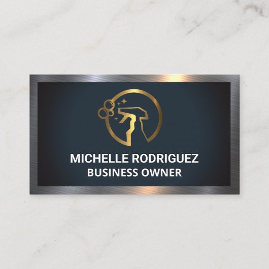 Logo reinigingssproei | Metaalgrens Visitekaartje (Voorkant)