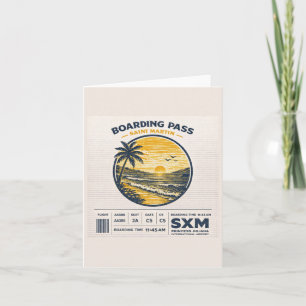 Logo Reis Saint Martin SXM Vintage Feestdagen Kaart