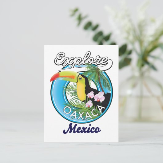 Logo reizen Oaxaca Mexico Briefkaart (Staand voorkant)