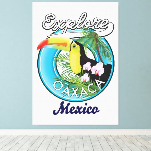 Logo reizen Oaxaca Mexico Canvas Afdruk (Insitu (Houten vloer))