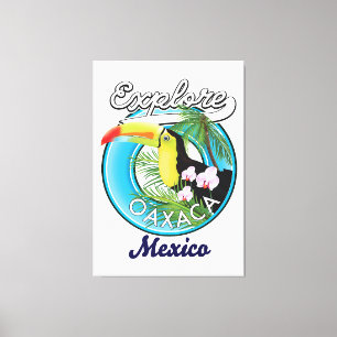 Logo reizen Oaxaca Mexico Canvas Afdruk