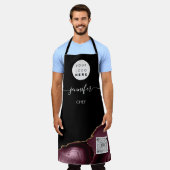 Logo Restaurant bakkerij Catering Cake QR Burgundy Schort (Gedragen)