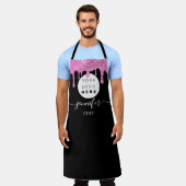 Logo restaurantbakkerij bakkerijen roze druppels schort (Gedragen)