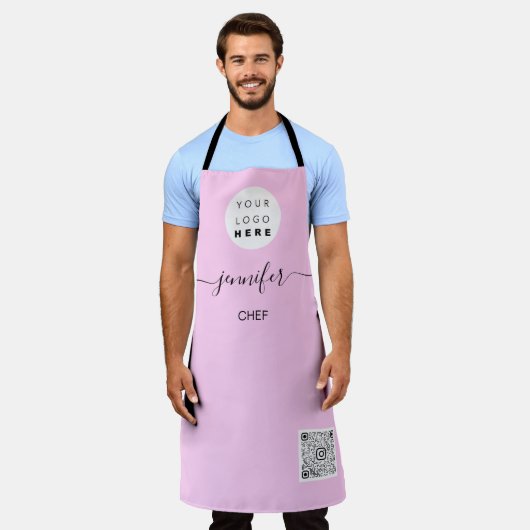 Logo Restaurants bakkerij Cake roze Schort (Gedragen)