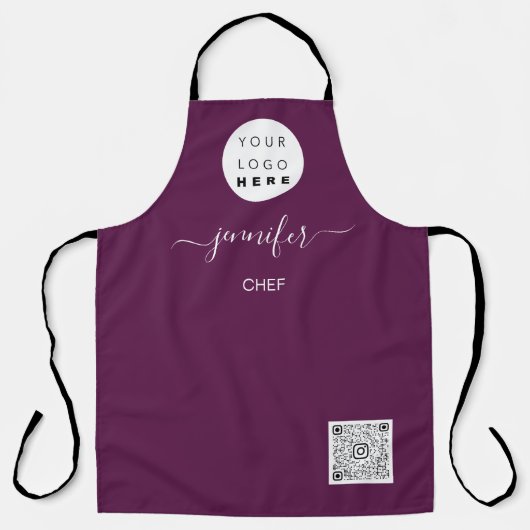 Logo Restaurants bakkerij catering Cake Paars Schort (Voorkant)