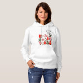 Logo Retro Kerstmis Holly Jolly Vibes Feestdagen Hoodie (Voorkant volledig)