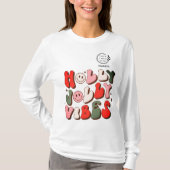 Logo Retro Kerstmis Holly Jolly Vibes Feestdagen T-shirt (Voorkant)