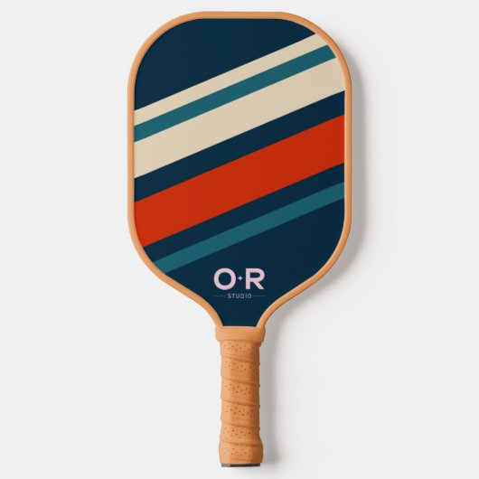 Logo Retro Red White en Blue Pickleball Paddle (Voorkant)