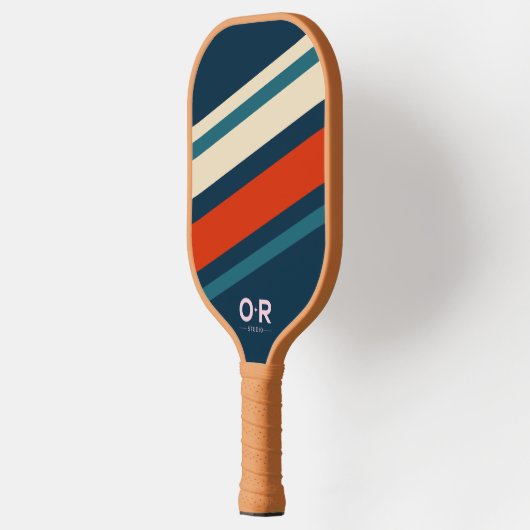 Logo Retro Red White en Blue Pickleball Paddle (Links)
